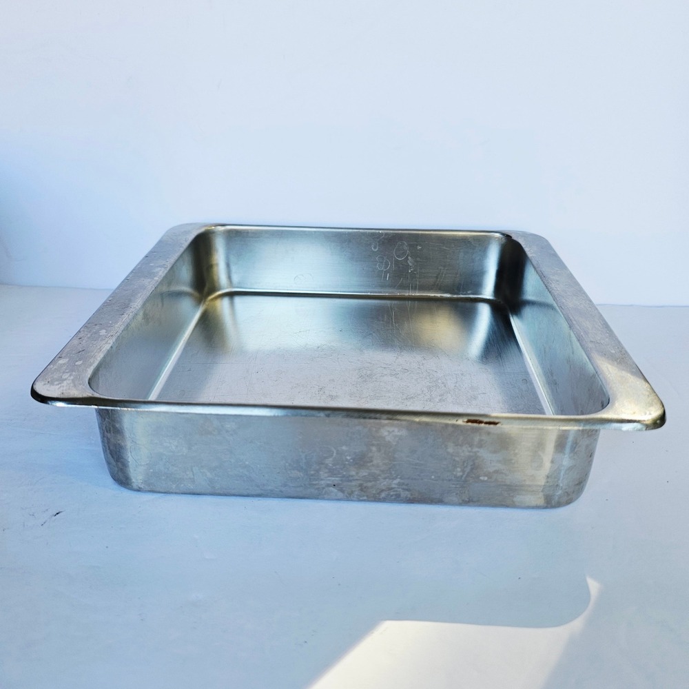 Vintage Revere Ware 1801 Stainless Steel 8x8x2 Square Cake Pan 2518 USA Bakeware - Picture 2 of 6